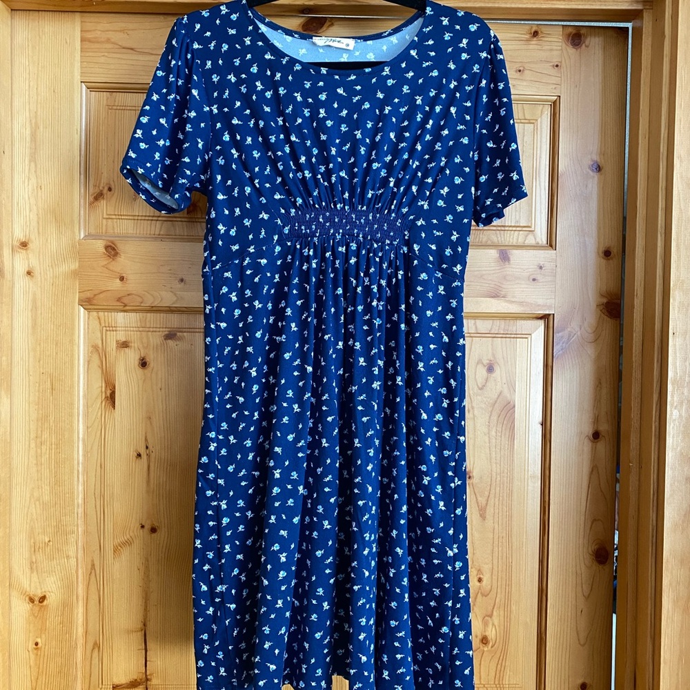 PinkBlush Maternity Navy Dress Medium